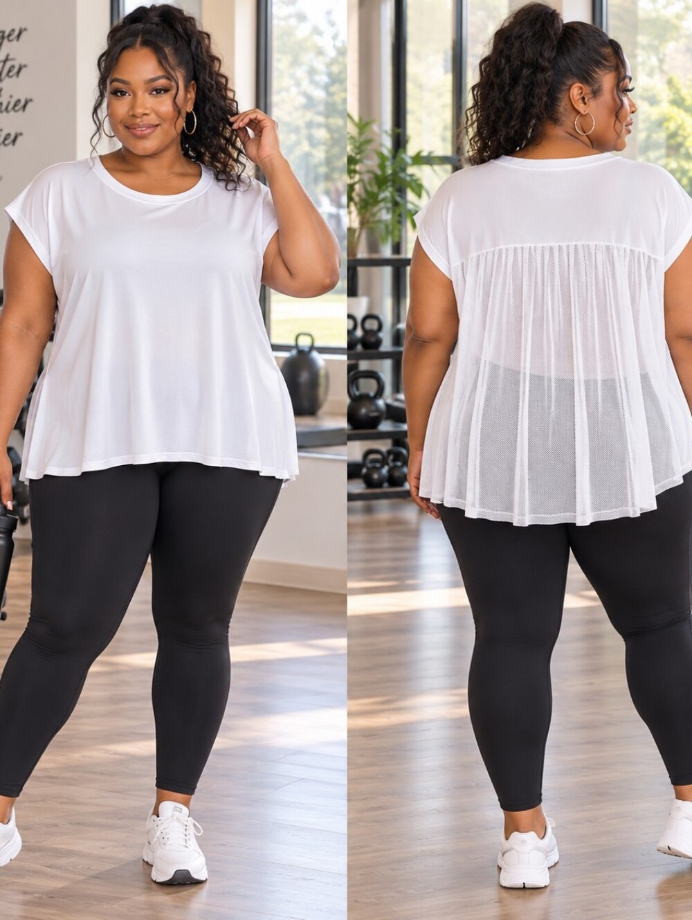 🤍 Sporty Chic Breathable Mesh Athletic Top | NWT XXL | Flowy Activewear Vibes